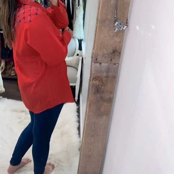 Vintage red country western snap button shirt size large - Picture 3 of 9